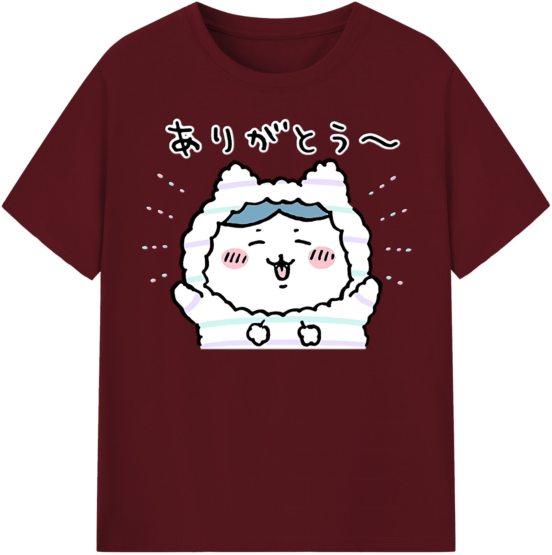 （画像用） ちいかわ ハチワレ Chii-kawa hachiware 綿100％半袖Tシャツ（フロントプリント）